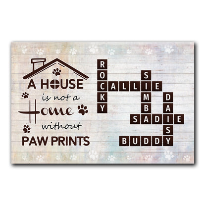 Pawprints Home Crossword Canvas Personalized Gift For Pet Lover
