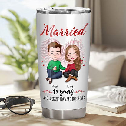 Married 10 Years Tumbler Personalized Anniversary Gift By Year For Couple