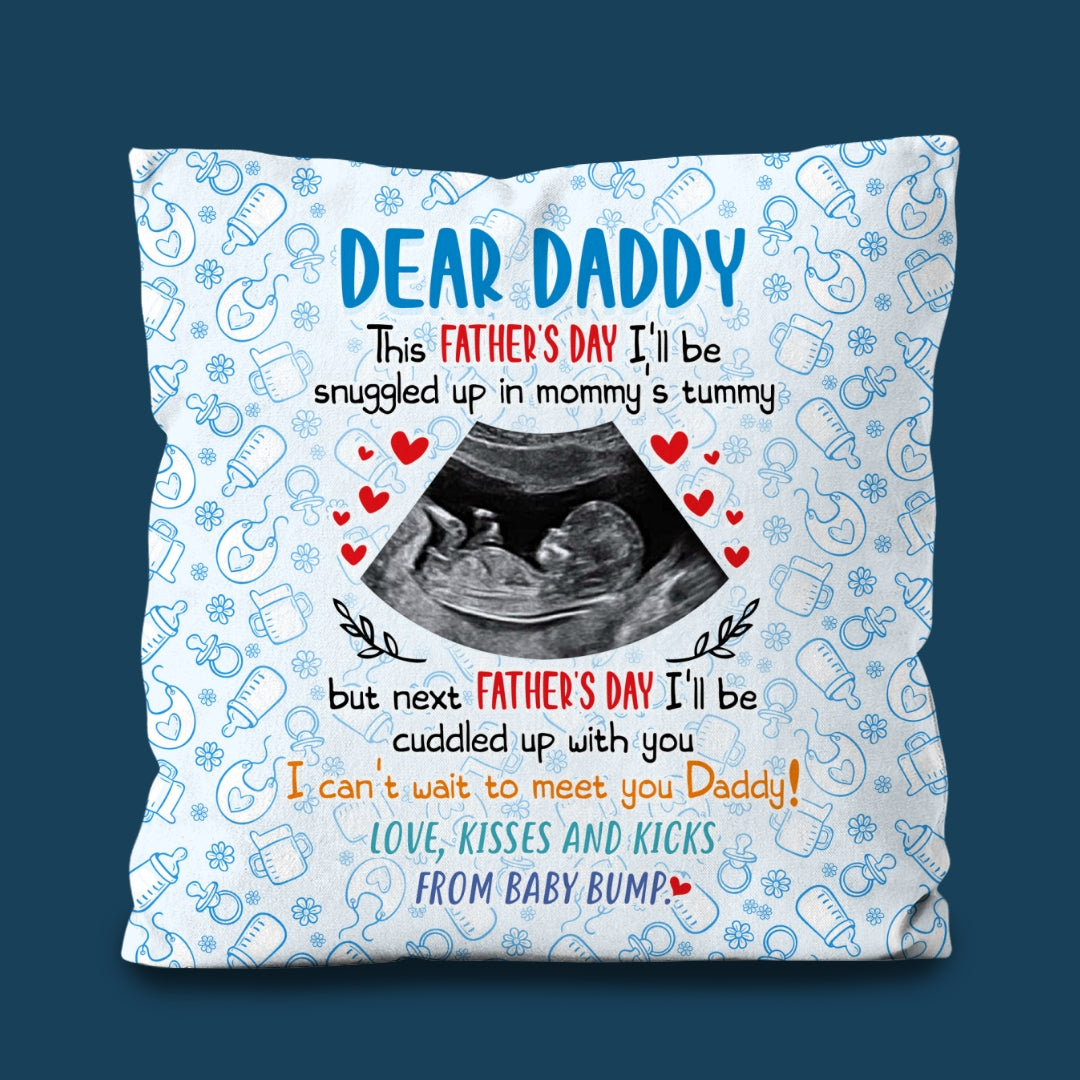 Personalized Gift For Expecting Dad Father's Day From Baby Bump Pillow