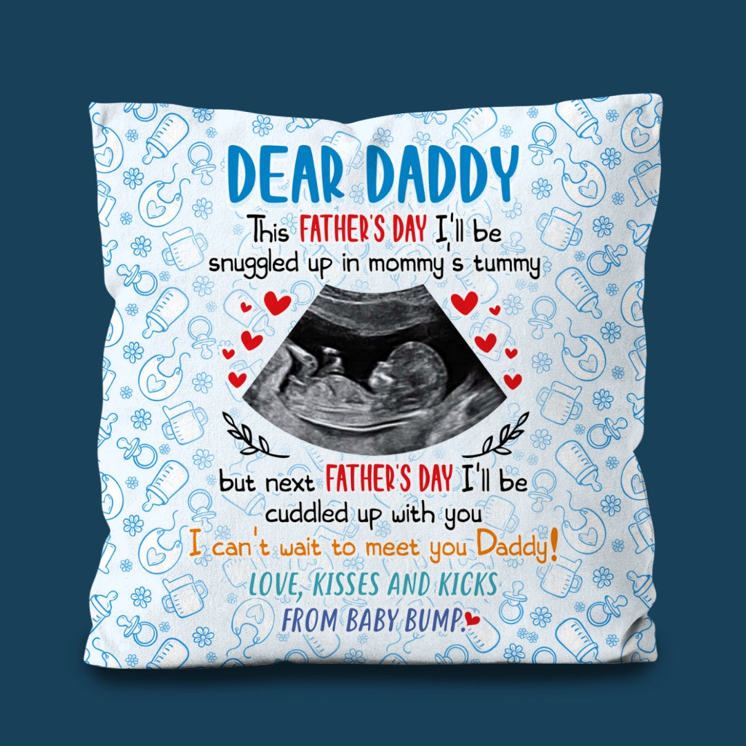 Personalized Gift For Expecting Dad Father's Day From Baby Bump Pillow