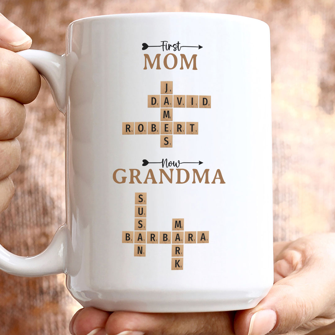 Now Grandma Crossword Puzzle Mug Personalized Gift For Grandma