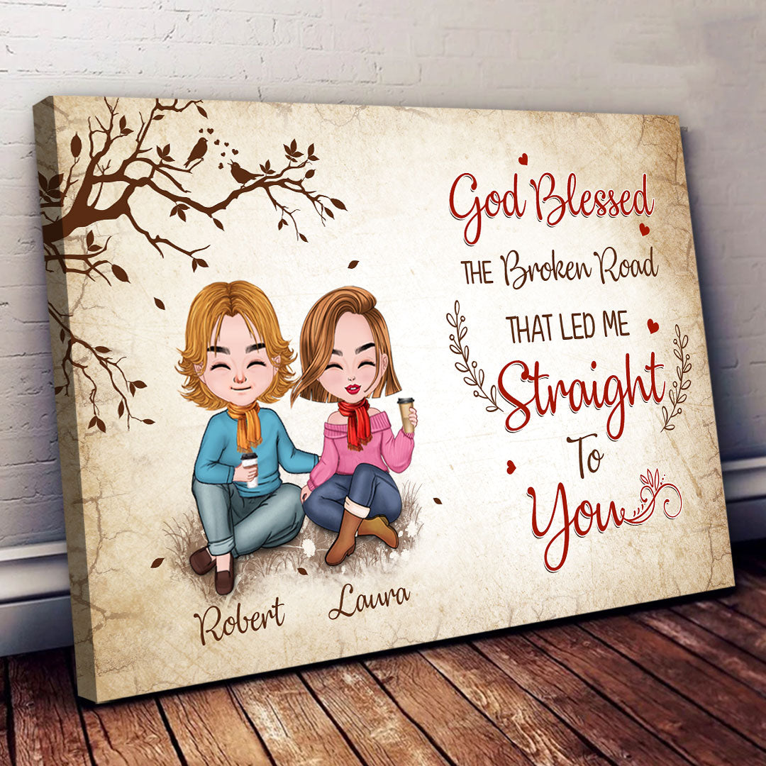 God Blessed Couple Canvas Personalized Gifts For Him For Her