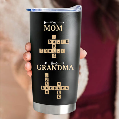 Now Grandma Crossword Puzzle Fat Tumbler Personalized Gift For Grandma