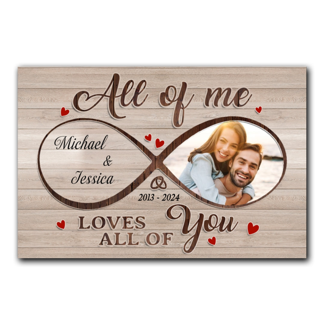 Loves All Of You Perfect Canvas Personalized Anniversary Gift For Couple