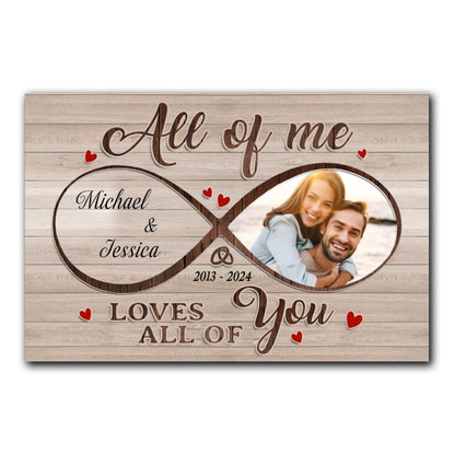 Loves All Of You Perfect Canvas Personalized Anniversary Gift For Couple