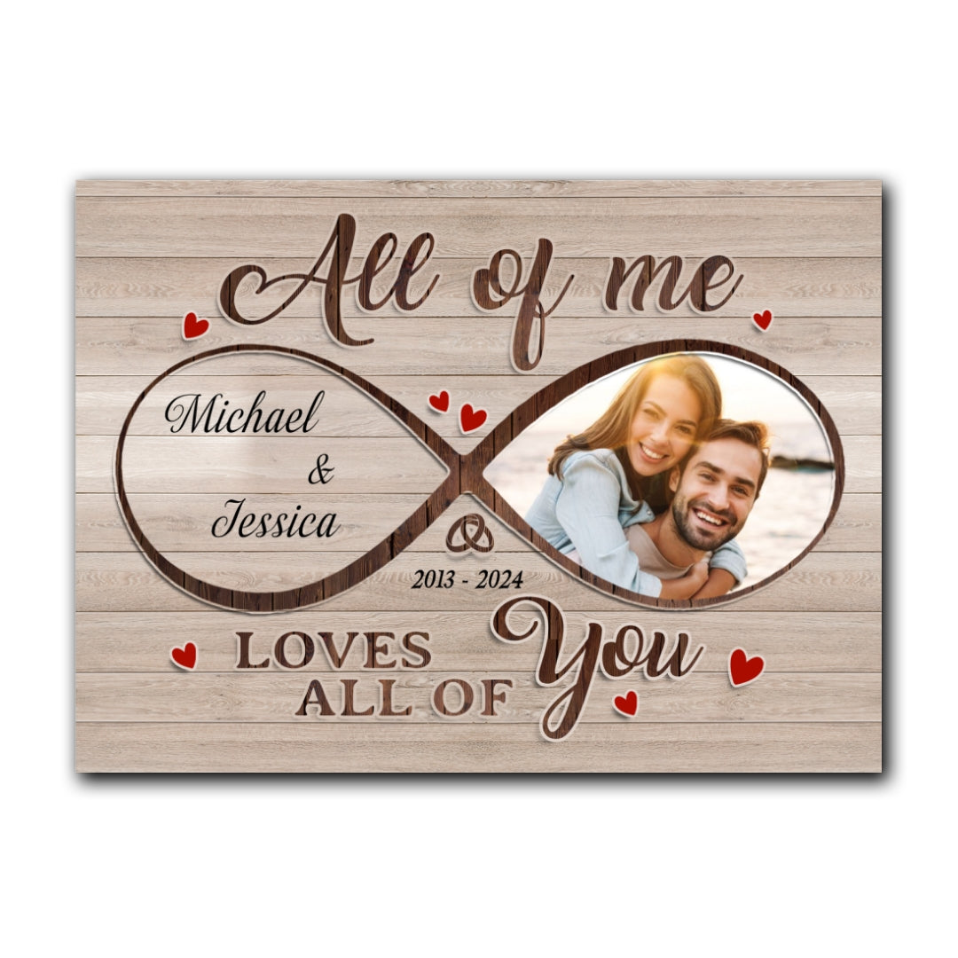 Loves All Of You Perfect Canvas Personalized Anniversary Gift For Couple