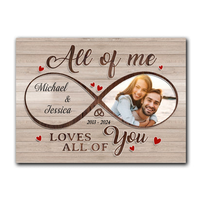 Loves All Of You Perfect Canvas Personalized Anniversary Gift For Couple