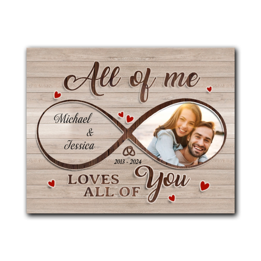 Loves All Of You Perfect Canvas Personalized Anniversary Gift For Couple