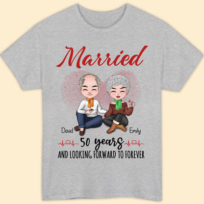 Married 50 Years Matching T-shirt Personalized Anniversary Gift For Couple