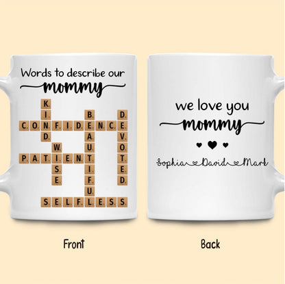 Words To Describe Mommy Crossword Mug Personalized Gift For Mom