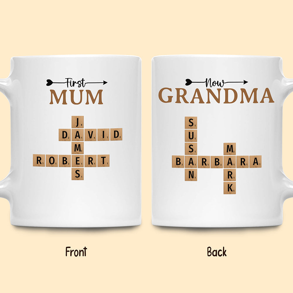 Now Grandma Crossword Puzzle Mug Personalized Gift For Grandma