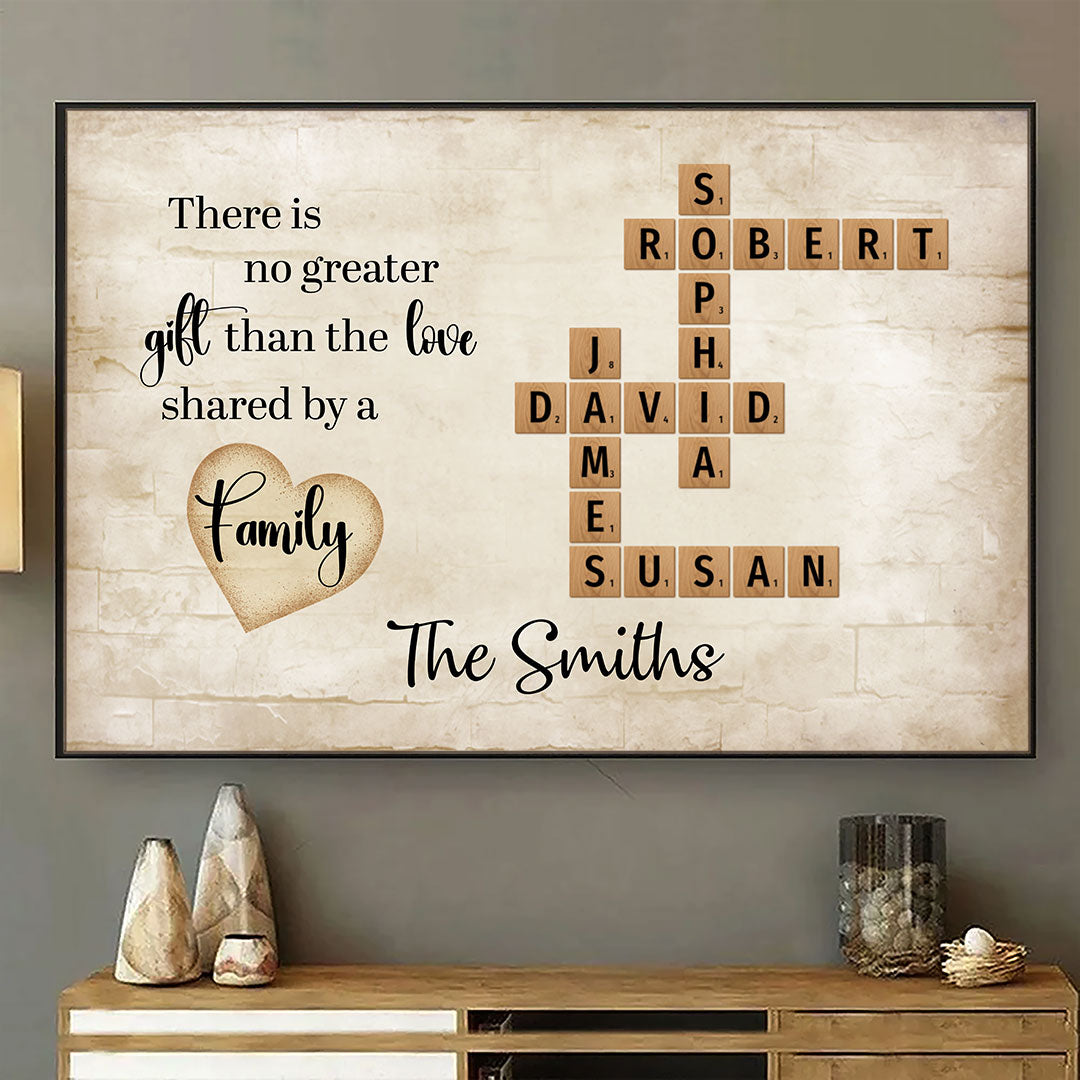 There Is No Greater Crossword Poster Personalized Gift For Family