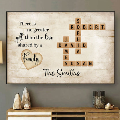 There Is No Greater Crossword Poster Personalized Gift For Family