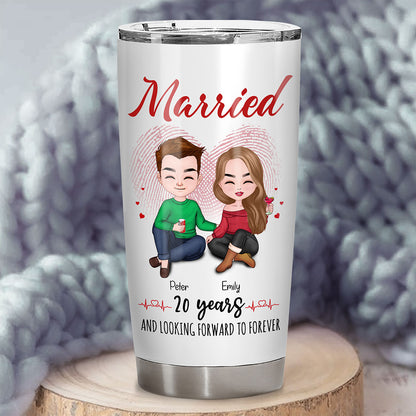 Married 20 Years Tumbler Personalized Anniversary Gift By Year For Couple