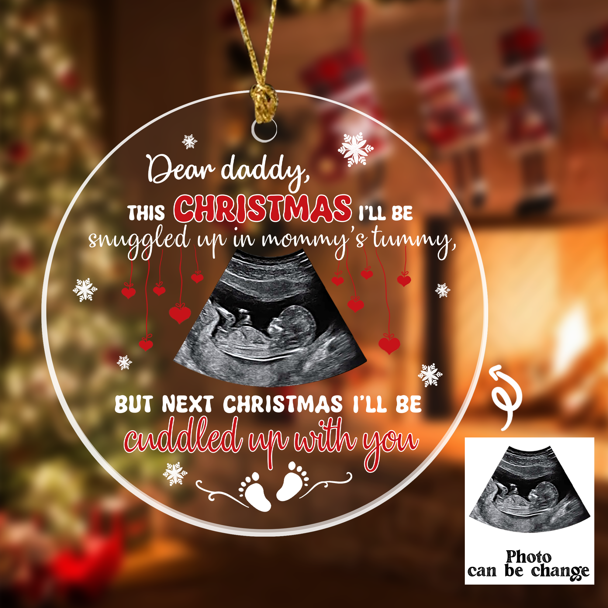 Be Cuddled Up Next Xmas Ornament Personalized Gift For Expecting Dad