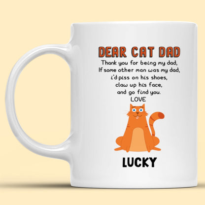 Personalized Dear Cat Dad Mug Custom Cat Name Coffee Funny Cat Mug Christmas Gift For Cat Dad