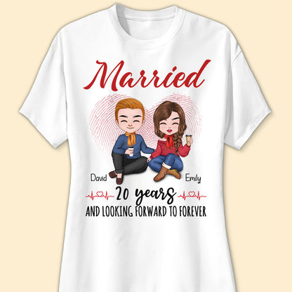 Married 20 Years Matching T-shirt Personalized Anniversary Gift For Couple