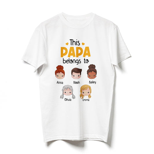 This Awesome Papa Belongs To Kids T-shirt Personalized Gift For Grandpa
