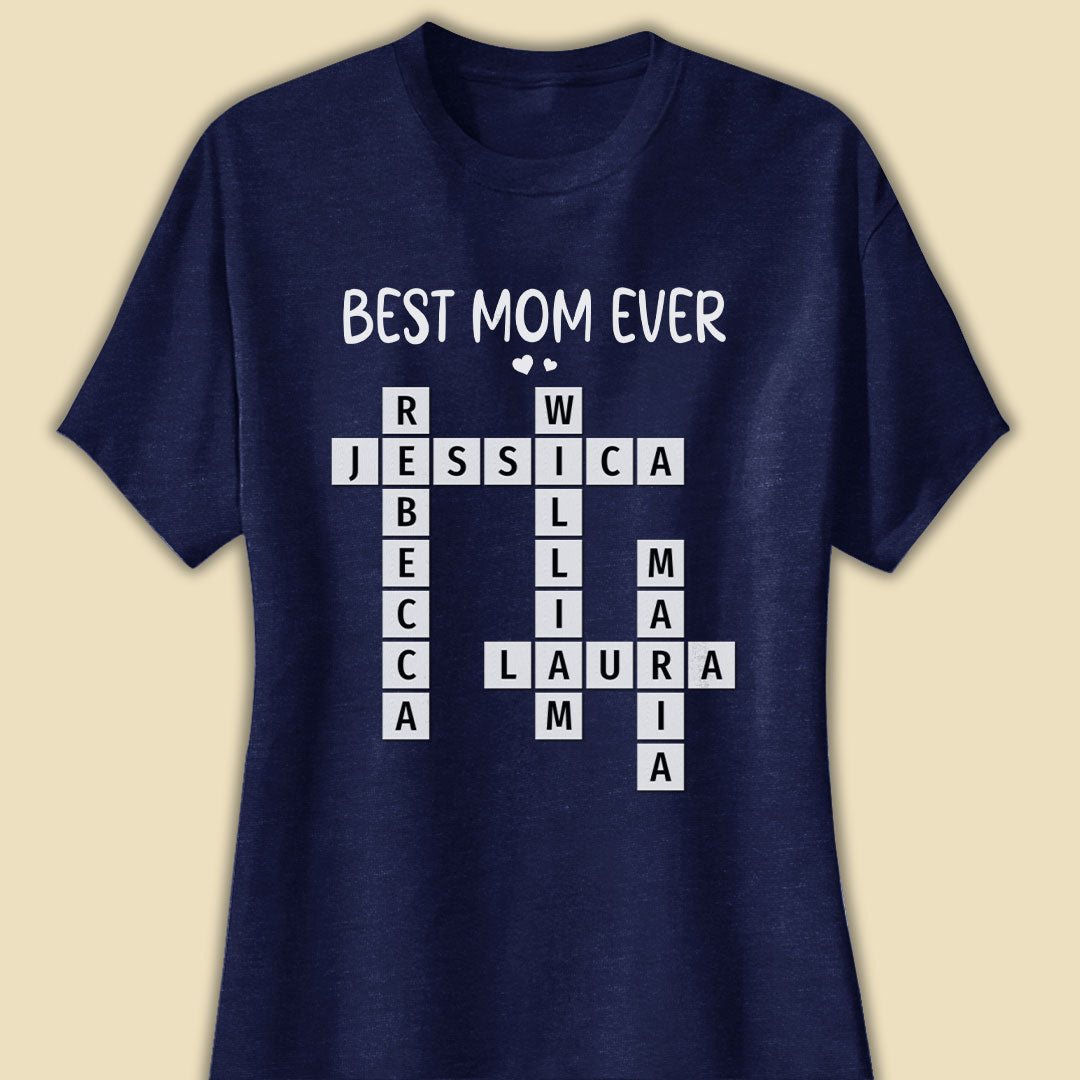 Best Mom Ever Crossword Puzzle Shirt Personalized Gift For Mother