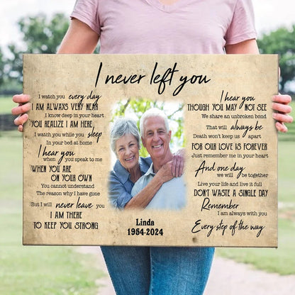 Never Left You Canvas Personalized Memorial Gift For Loss Of Dad Mom
