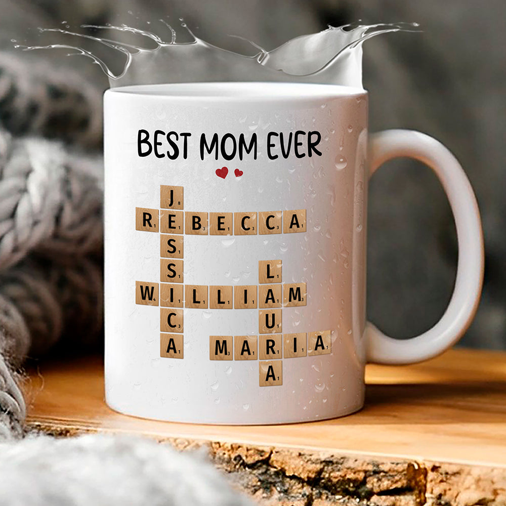 Best Mom Ever Crossword Puzzle Mug Personalized Gift For Mother