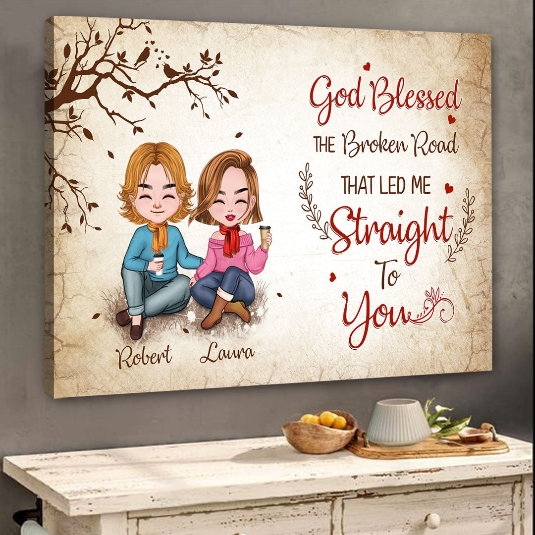 God Blessed Couple Canvas Personalized Gifts For Him For Her