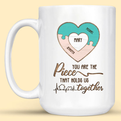 Mom Colorful Mother Heart Puzzle Meaningful Personalized Mug