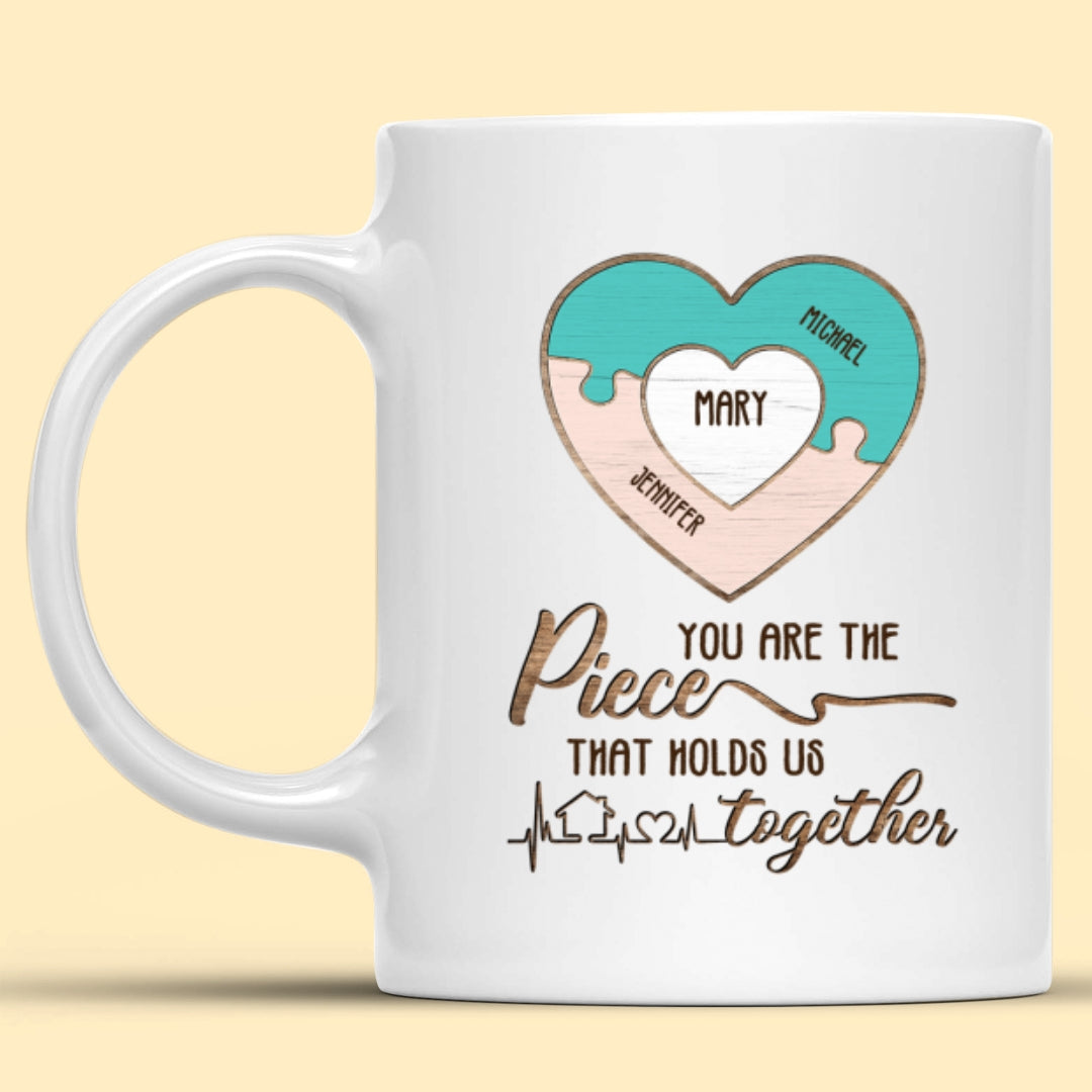 Mom Colorful Mother Heart Puzzle Meaningful Personalized Mug