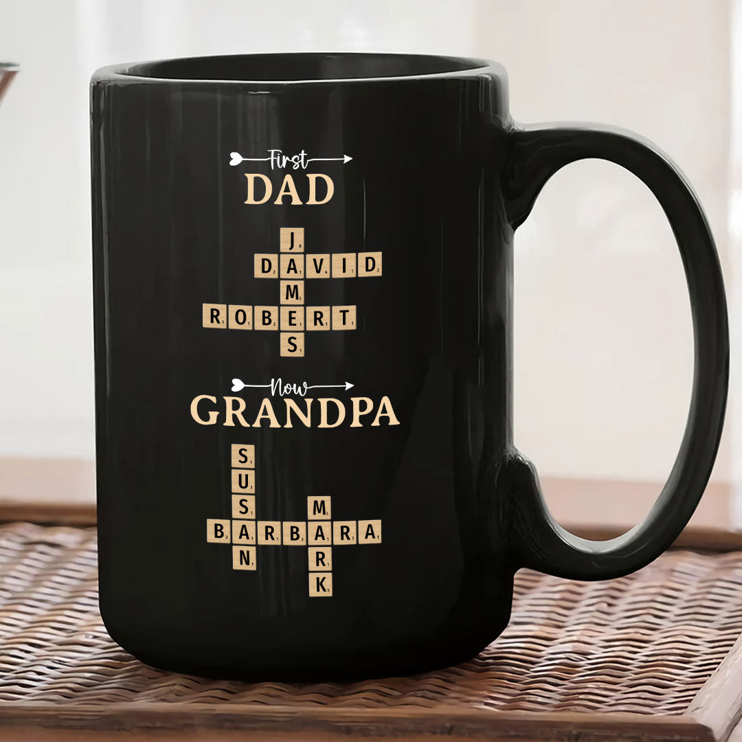 Now Grandpa Crossword Puzzle Mug Personalized Gift For Grandpa