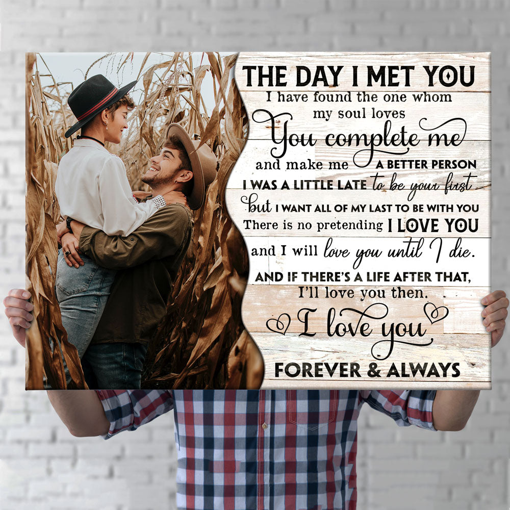 Couple Wedding Anniversary The Day I Met You Personalized Canvas