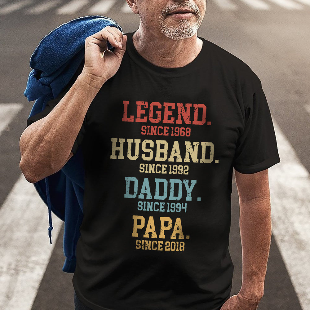 Legend Husband Dog Dad Daddy Papa Grandpa Personalized Cool Shirt