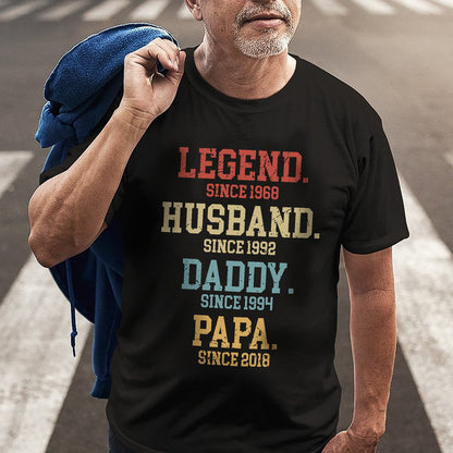 Legend Husband Dog Dad Daddy Papa Grandpa Personalized Cool Shirt