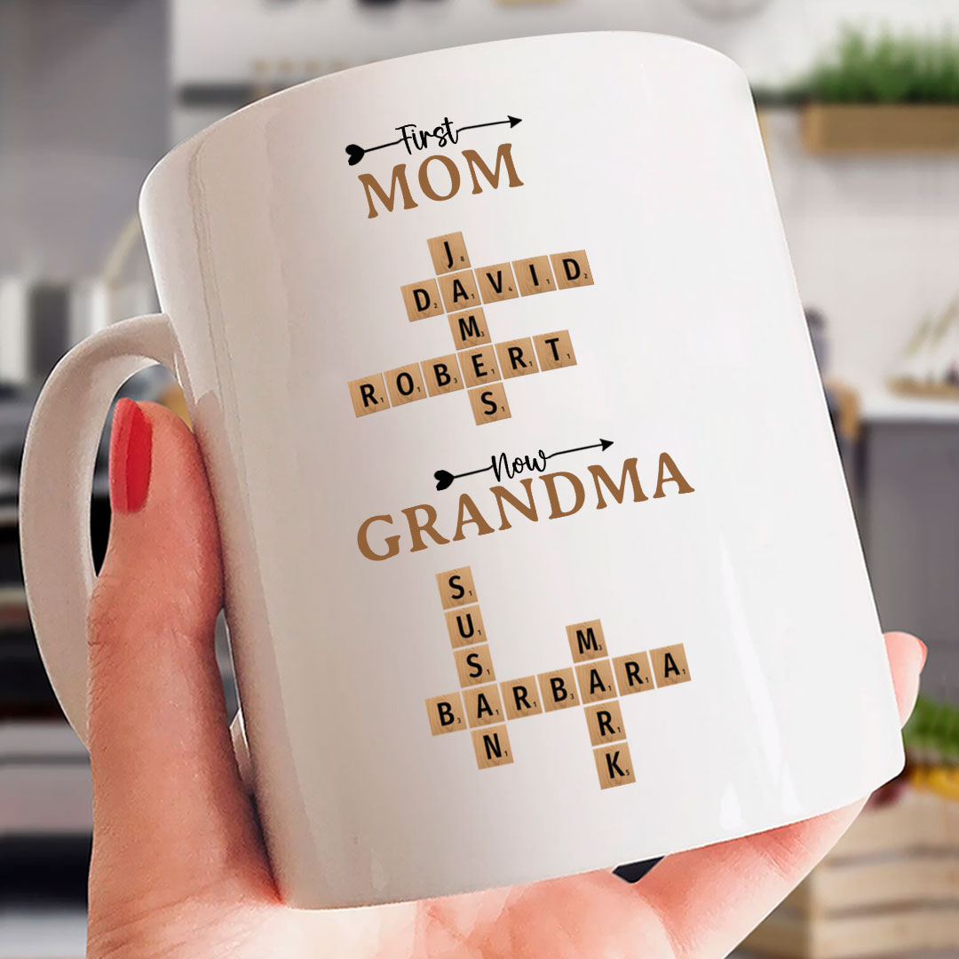 Now Grandma Crossword Puzzle Mug Personalized Gift For Grandma