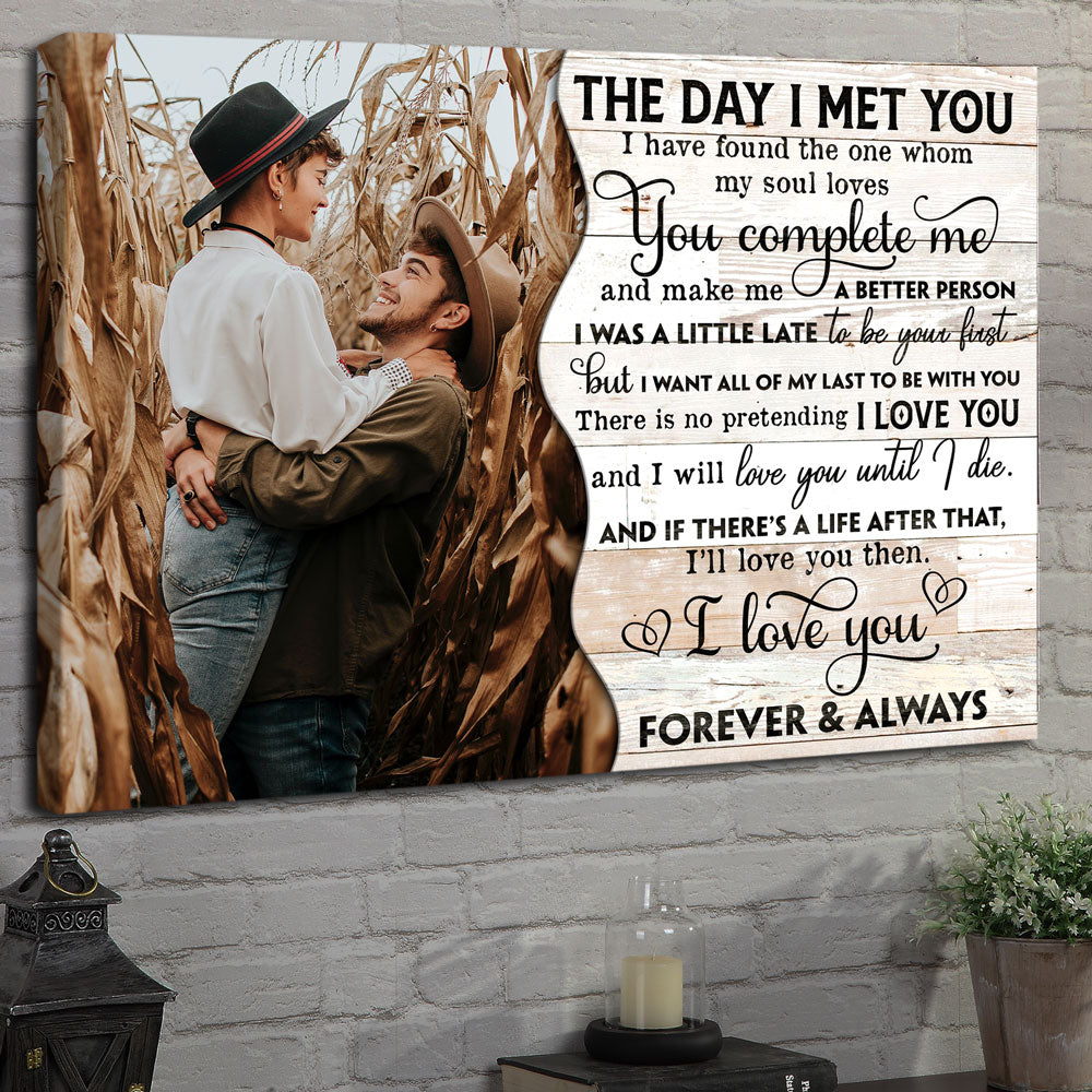 Couple Wedding Anniversary The Day I Met You Personalized Canvas