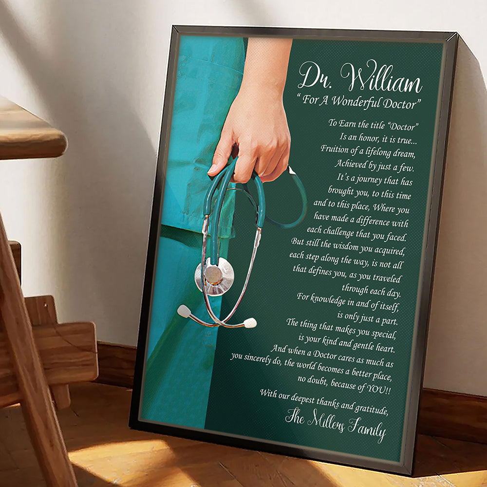 For A Wonderful Doctor Poster Personalized Gift For Doctor