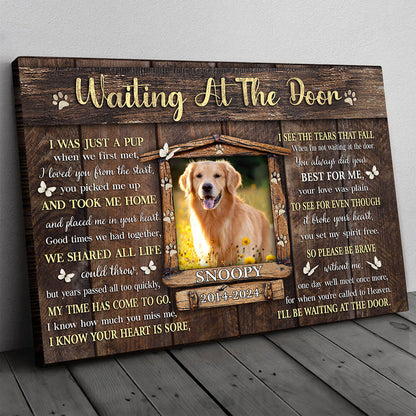 Dog Memorial Pet I'll Be Waiting At The Door Personalized Canvas