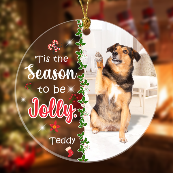 Tis The Season To Be Jolly Ornament Personalized Gift For Dog Lovers