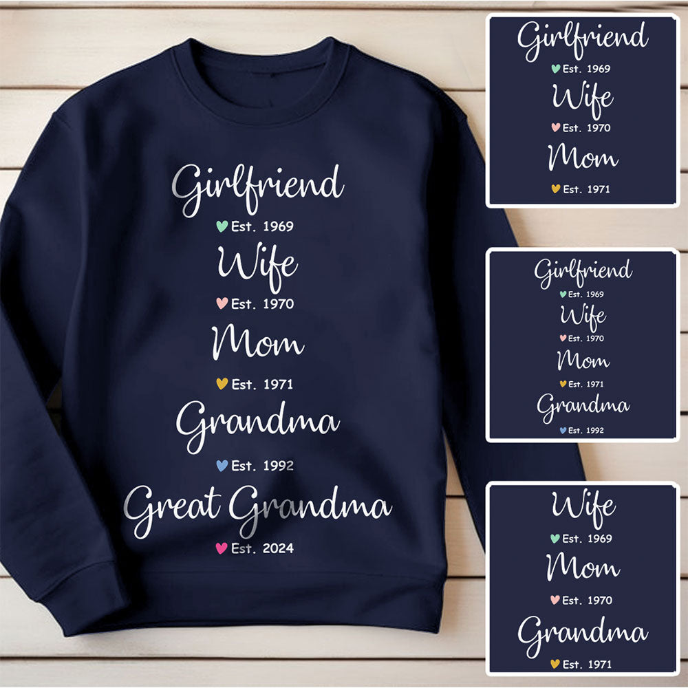 Wife Mom Grandma Shirt - Personalized Gifts For Mother & Grandmother