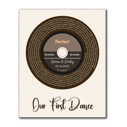 First Dance Vinyl Record Personalized Canvas Wedding Gifts For Couple