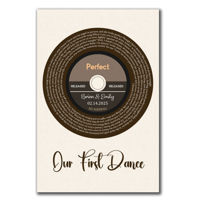 First Dance Vinyl Record Personalized Canvas Wedding Gifts For Couple