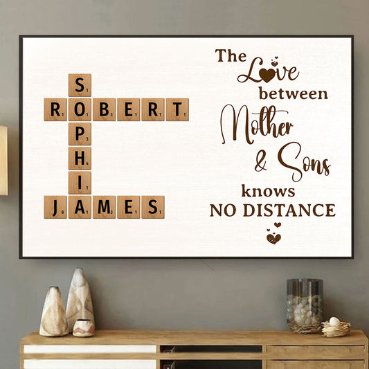 Mother & Son No Distance Crossword Puzzle Personalized Poster For Mother For Son