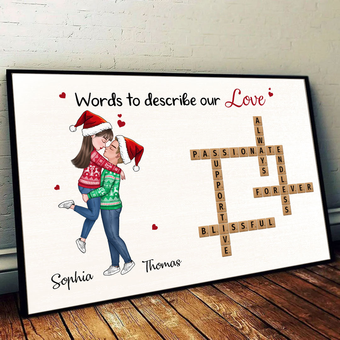 Words To Describe Our Love Crossword Puzzle Personalized Poster For Couple
