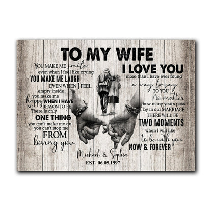 To My Wife I Love You Now And Forever Canvas Personalized Gift For Wife