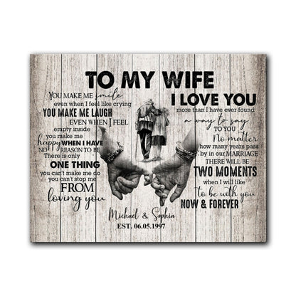 To My Wife I Love You Now And Forever Canvas Personalized Gift For Wife