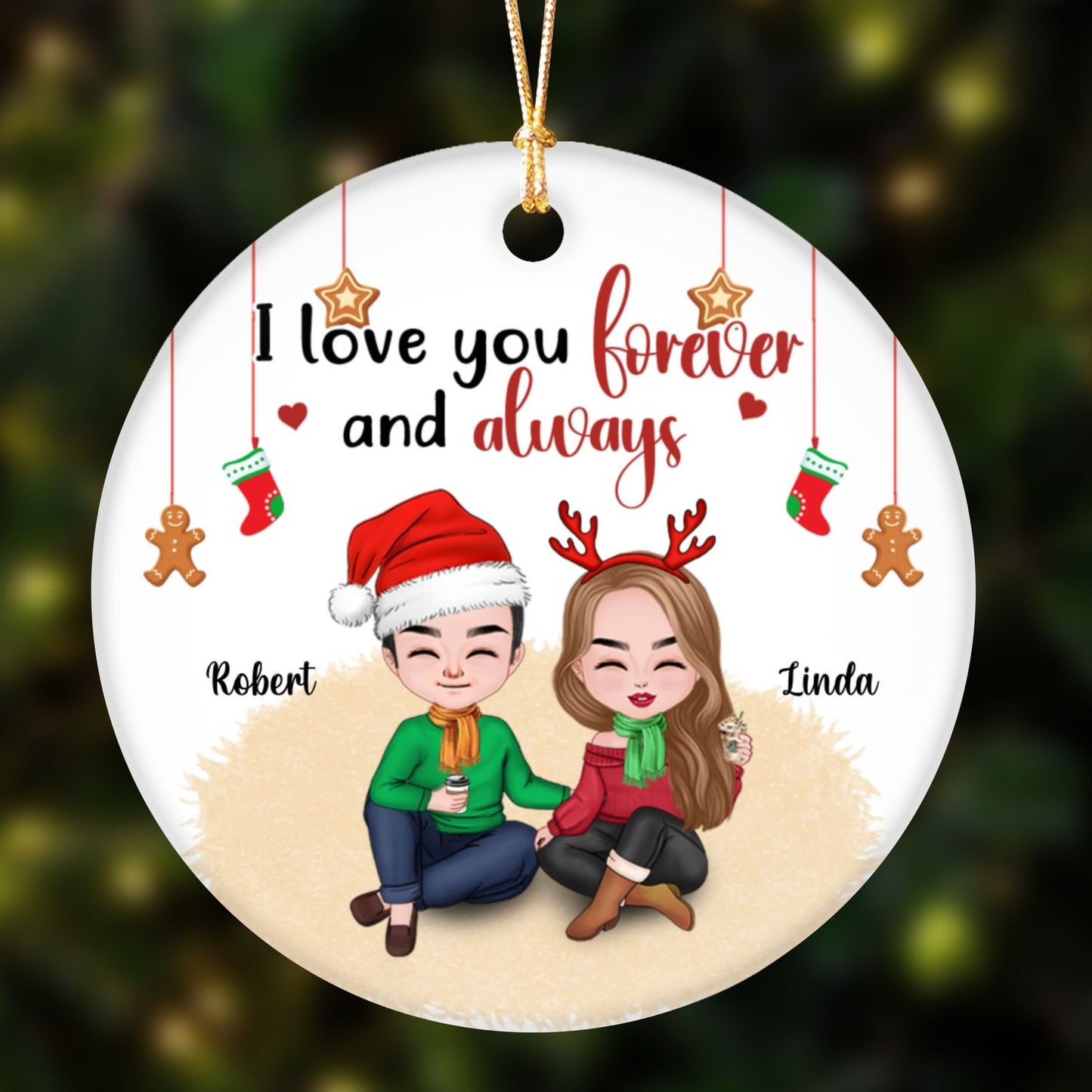 I Love You Forever And Always Ornament Personalized Gifts For Couple