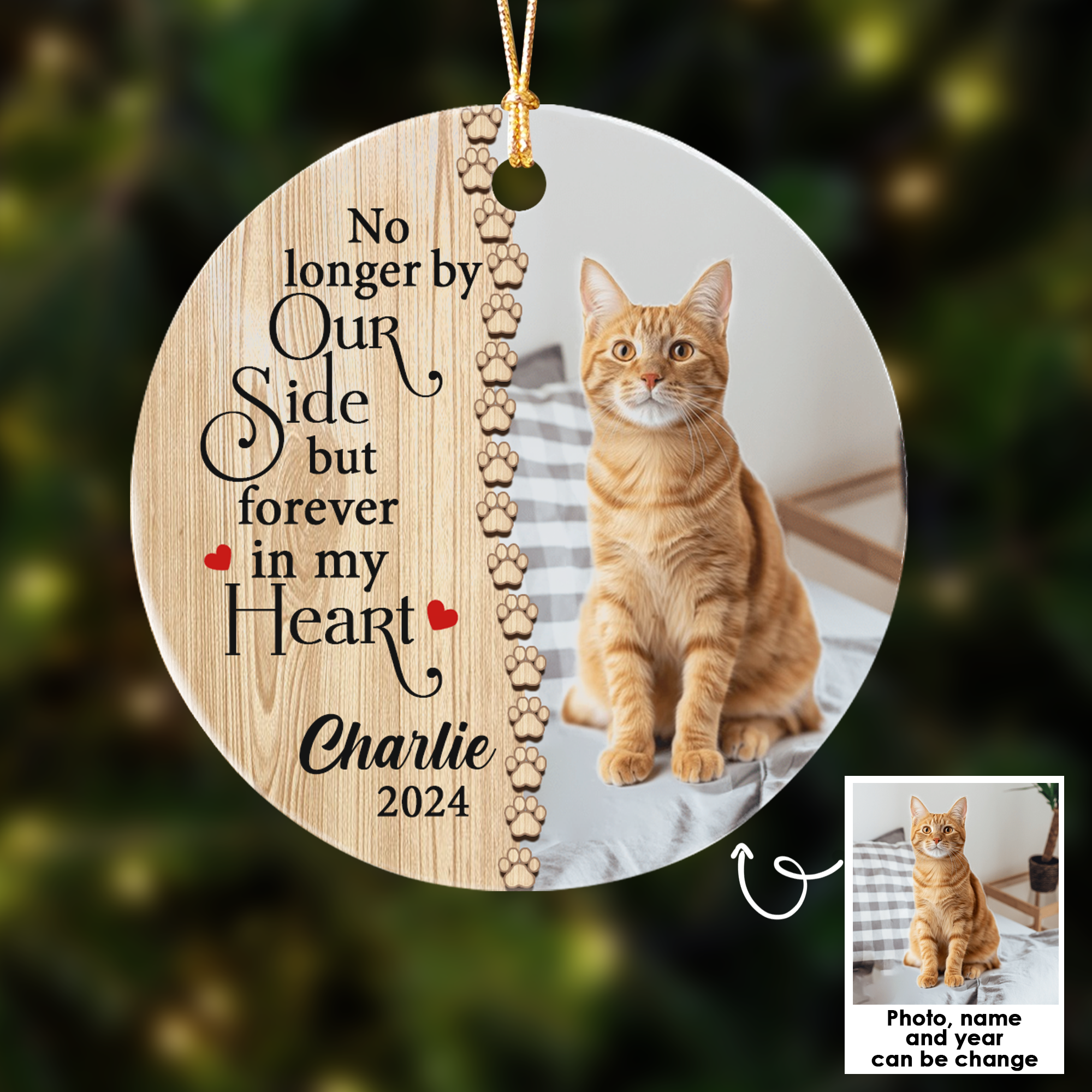 Forever In Our Hearts Meaningful Ornament Memorial Personalized Gift