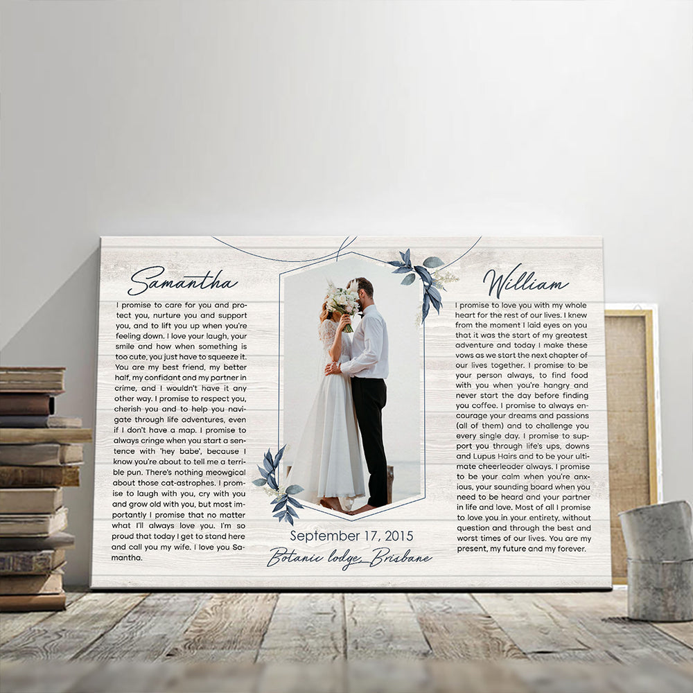 Couple Wedding Anniversary Vow Renewal Vows Personalized Canvas