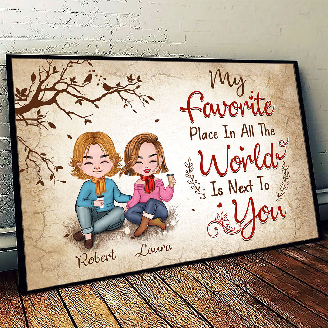 Favorite Place In The World Couple Sitting Personalized Poster For Couple