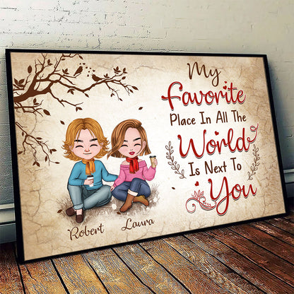 Favorite Place In The World Couple Sitting Personalized Poster For Couple