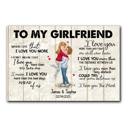 When I Say I Love You More Personalized Canvas Romantic Gift For Girlfriend